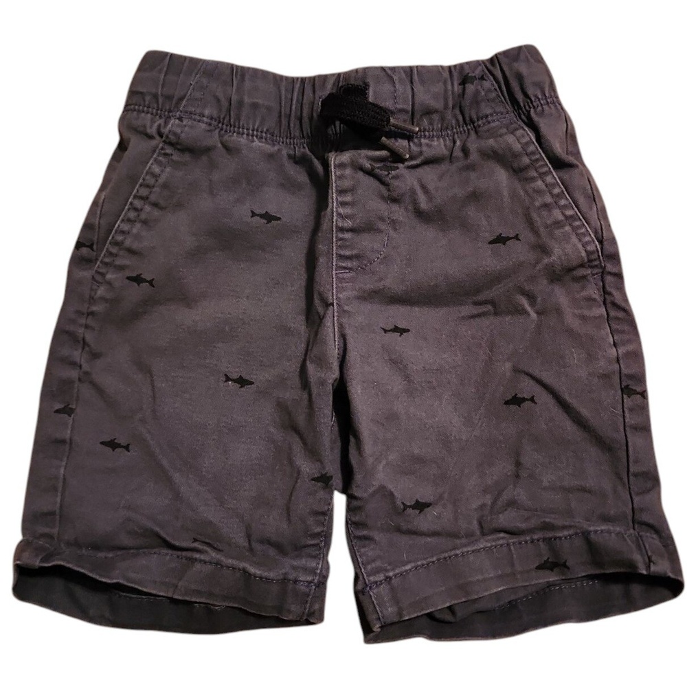 Old Navy Boys Shark Print Shorts Elastic Waist Casual Comfy Gray XS‎ (5)